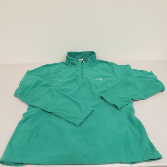 Women Medium Green Quarter-zip Pullover The North Face Jade Fleece Top Warm Cozy - Picture 11 of 12